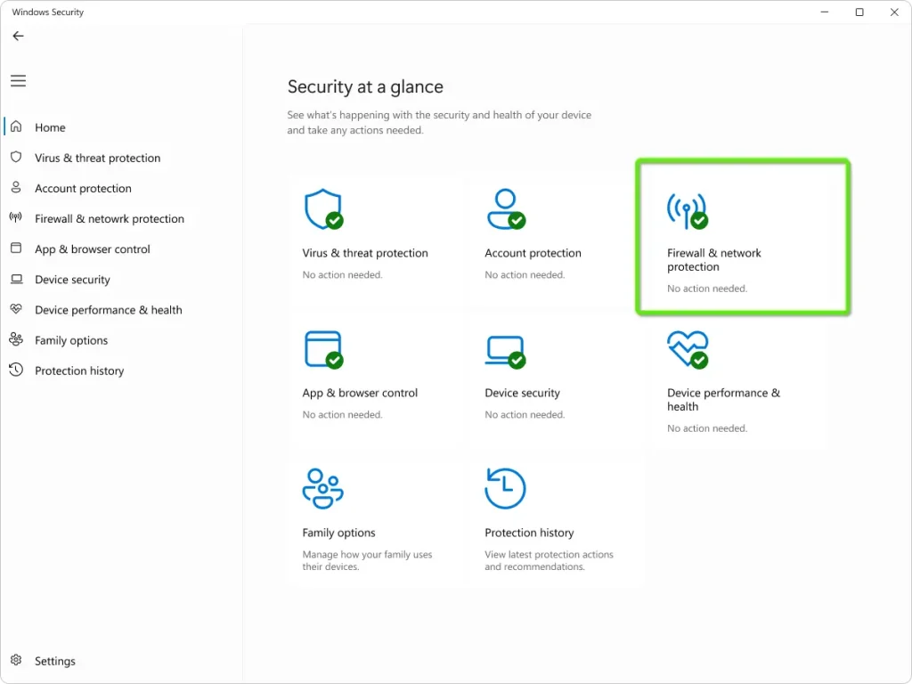 Windows firewal security